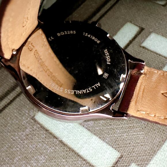 Fossil BQ3285 Modern Sophisticate Multifunction Wine Leather Watch